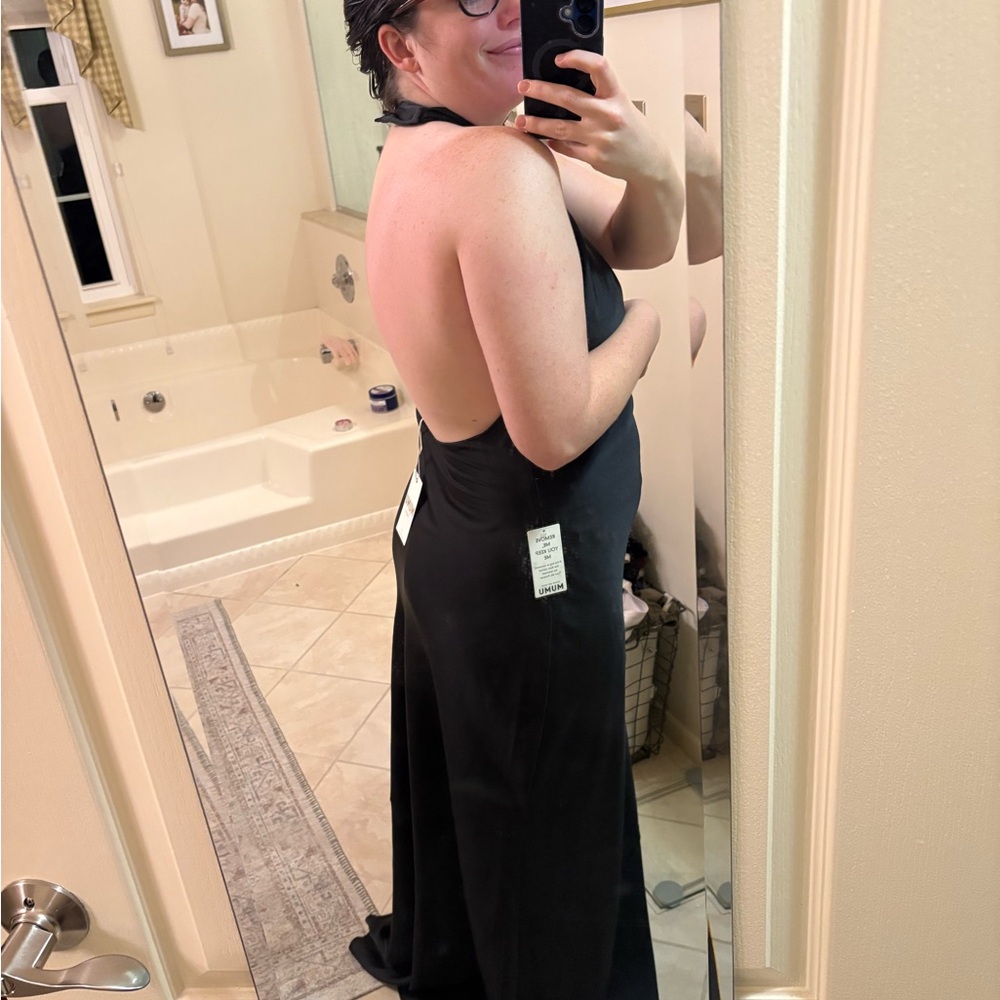 Elegant Black Halter Dress